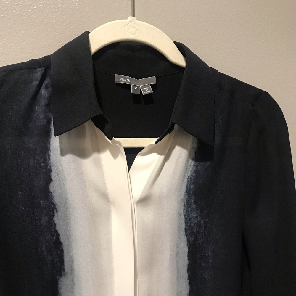 Vince Silk Button Blouse
